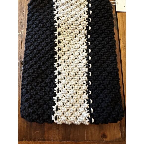 Laude The Label X Curateur Gabby Macrame Bag Handbag Off-White/Black Stripe NWT - Picture 4 of 10